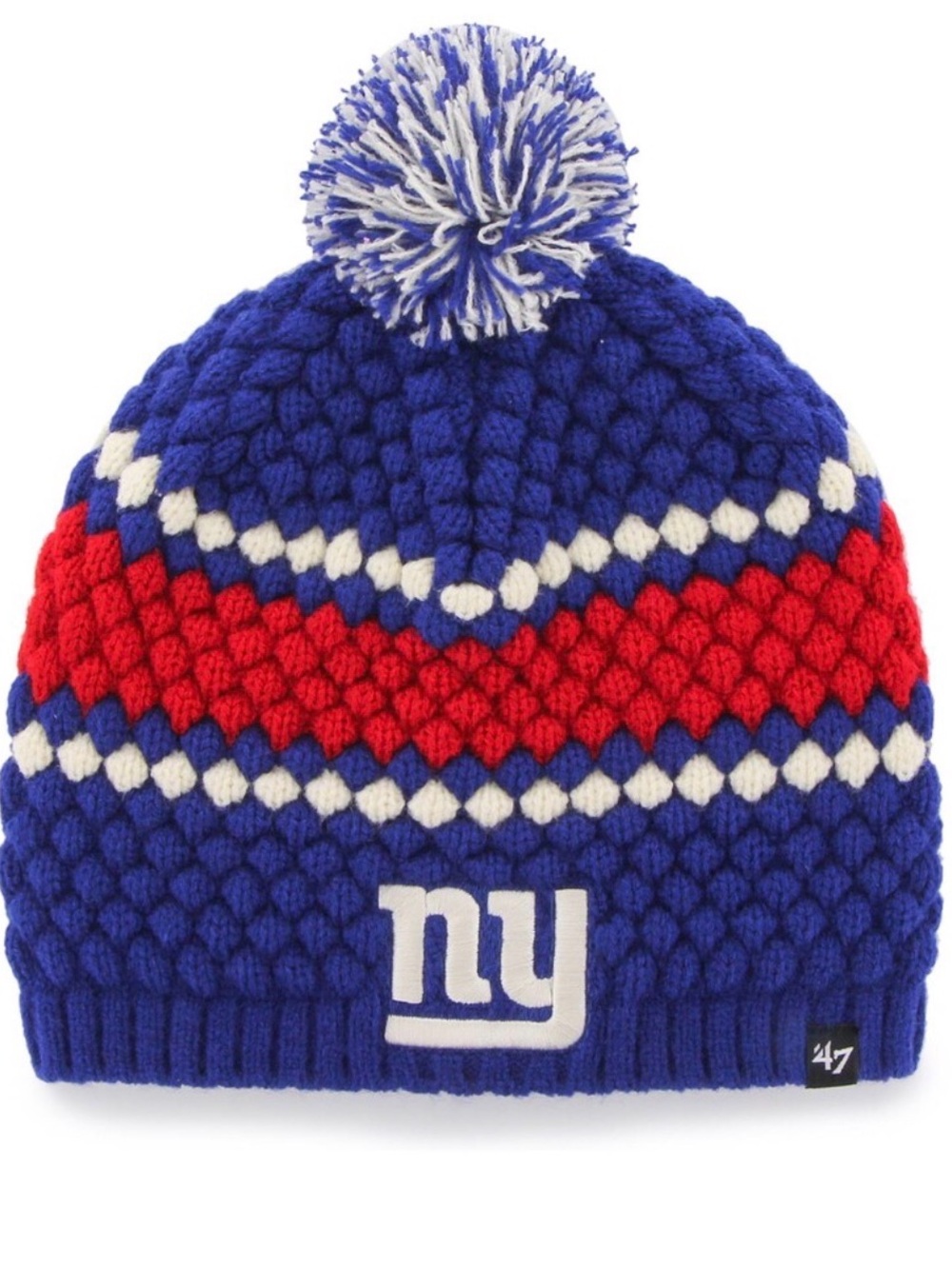 Women’s 47 Royal New York Giants Leslie Beanie with Pom